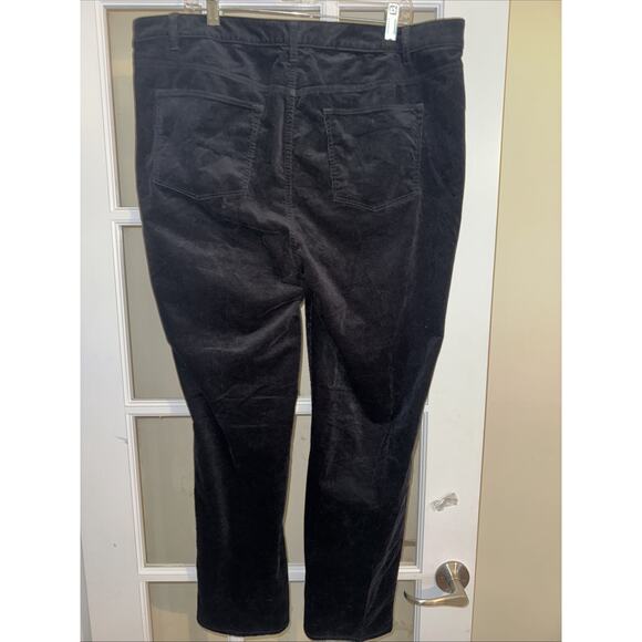 Talbots Corduroy Pants Size 18w Black High Waist Straight Leg Pockets - Picture 3 of 5